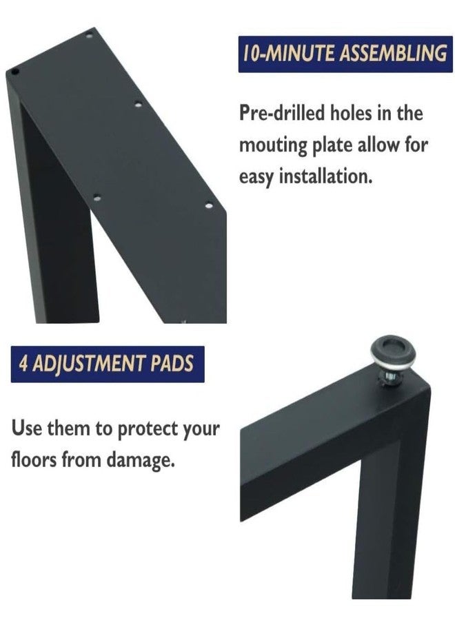 Ventuos_16 inch Heavy Duty Metal Legs for Table Furniture Desk Legs, Bench Coffee Table_Set_of_02_Black (Z_Shape_Leg) - Image 5